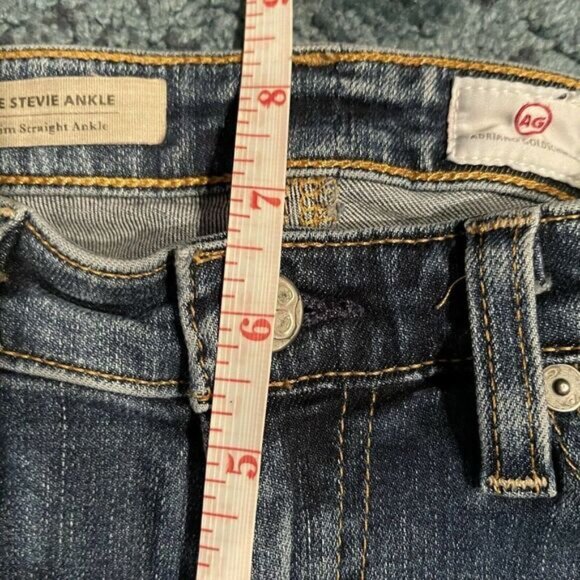 AG Adriano Goldschmeid Jean SZ 25 Stevie Ankle Slim Straight Low Rise Distressed - Picture 7 of 8